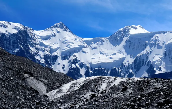 Mountains, glacier, The Altai Mountains, Belukha mountain