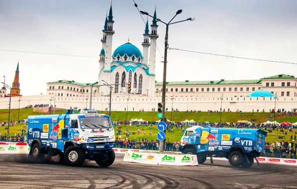 Picture Auto, Blue, Machine, People, Truck, Master, Skid, The Kremlin