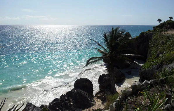 Picture beach, tropics, beauty, Тulum, Mega