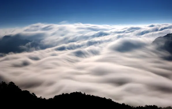 Clouds, mountains, Taiwan, Mt. Ho-Hwan Clouds in Nantou