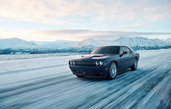 Picture car, Dodge, Dodge Challenger, snow, montain, GT, Dodge Challenger GT