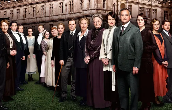 Collage, actor, the series, drama, characters, Downton Abbey