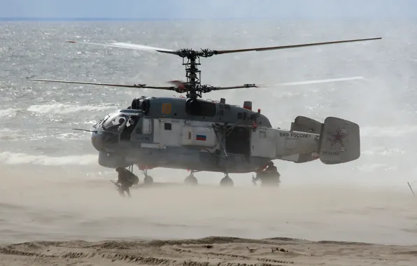 Picture helicopter, landing, multipurpose, Ka-27, ship