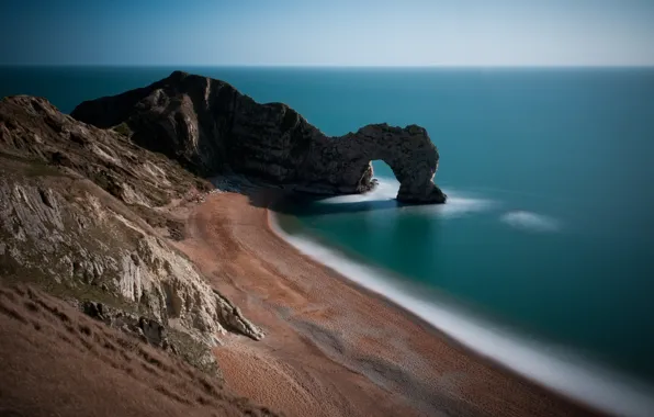 Picture sand, sea, grass, water, rock, stones, the ocean, rocks