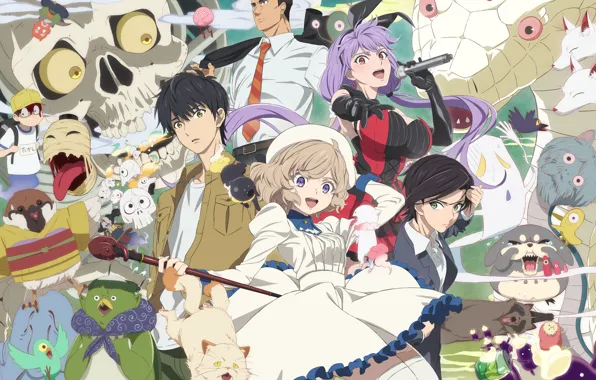 Fantasy, creatures, detective, characters, Kyokou Suiri, False conclusions, a classic detective story