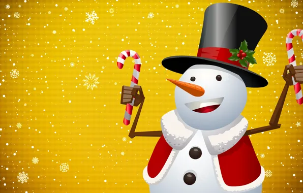 Winter, Minimalism, Snow, New Year, Christmas, Snowflakes, Background, Hat