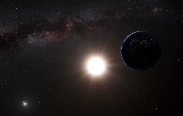 Space, night, lights, star, planet, Earth