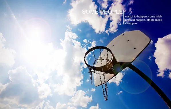 The sky, the inscription, ring, shield