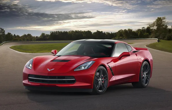 Red, coupe, Corvette, Chevrolet, supercar, sports car, Coupe, Corvette