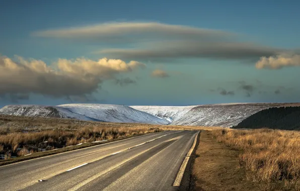 Road, the sky, nature