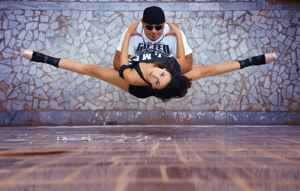 Picture girl, the city, dance, guy, twine, Urban Ballet