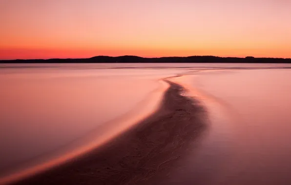 Landscape, sunset, lake