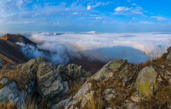 Picture clouds, landscape, mountains, nature, stones, The Caucasus, Beshtau