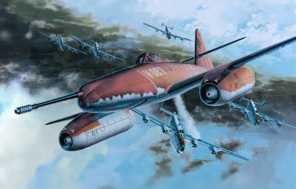 Picture figure, battle, art, Me - 262A - 1a - U -4
