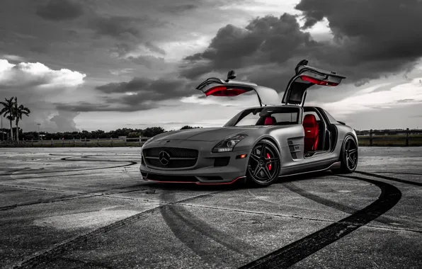 Picture Mercedes, AMG, SLS, Evening, Graphite