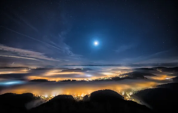 Sky, landscape, night
