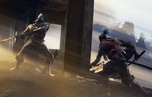 Bridge, the game, Japan, wolf, sword, sword, knight, art