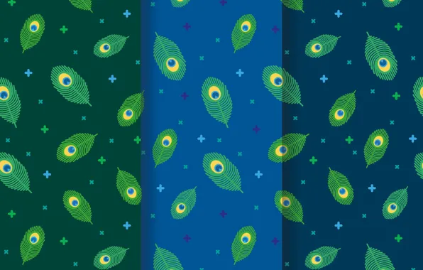 Blue, green, background, texture, pattern, Peacock, feather