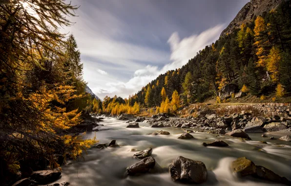 Autumn, Switzerland, Switzerland, Val Roseg, Val Roseg near Pontresina