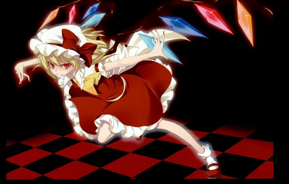Picture claws, hunting, red eyes, touhou, vampire, Flandre Scarlet