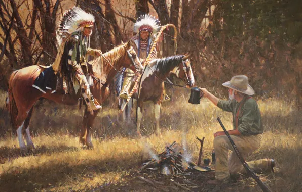 Picture, painting, painting, A Friendly Gesture, John Fawcett