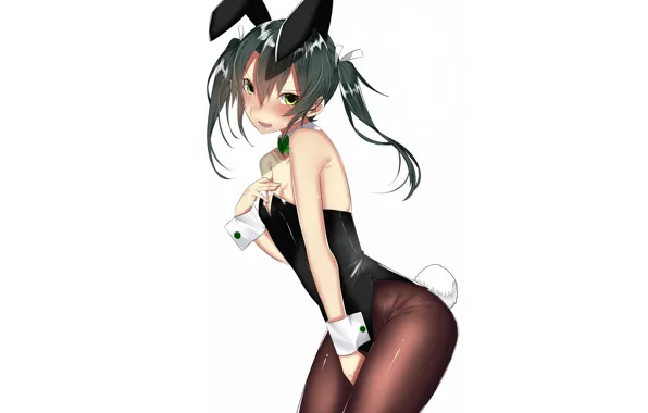 Girl, sexy, cleavage, panties, green eyes, long hair, boobs, anime