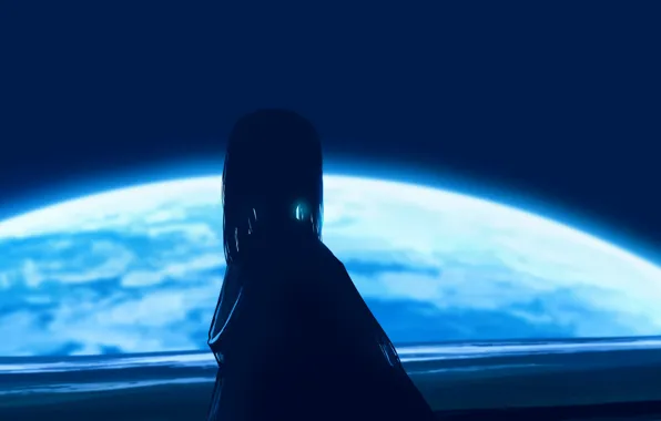 Space, fiction, Earth, girl