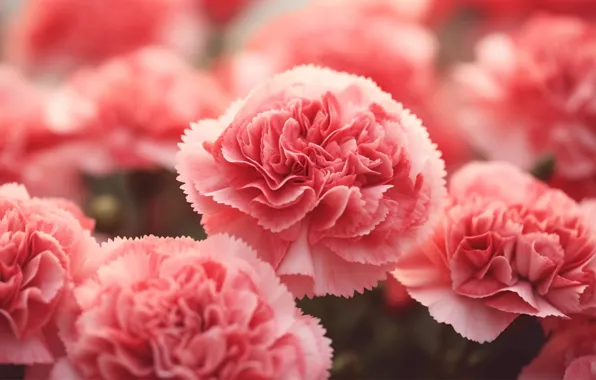 Macro, pink, carnation, clove, Terry, AI art, neural network