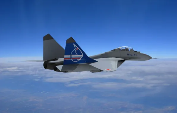 Picture Clouds, The plane, Flight, Russia, The Russian air force, Mikoyan, MiG-35D, Russian multifunctional fighter