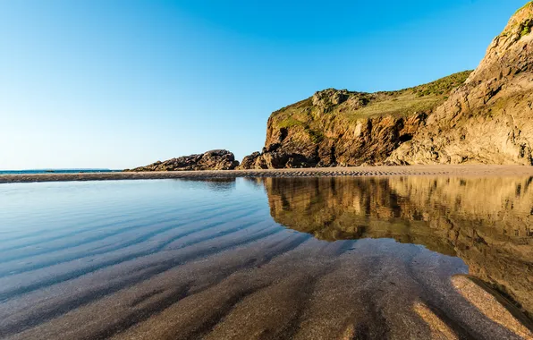 Picture beach, the sky, rocks, mirror, Bay
