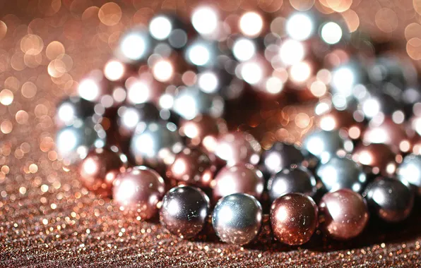 Balls, lights, lights, Shine, new year, blur, Christmas, beads