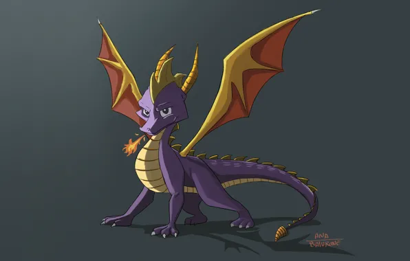 Minimalism, Dragon, The game, Fantasy, Art, Creatures, Game Art, Spyro