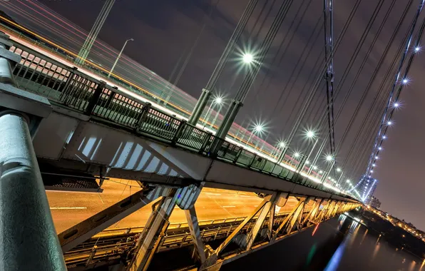 Night, bridge, the city