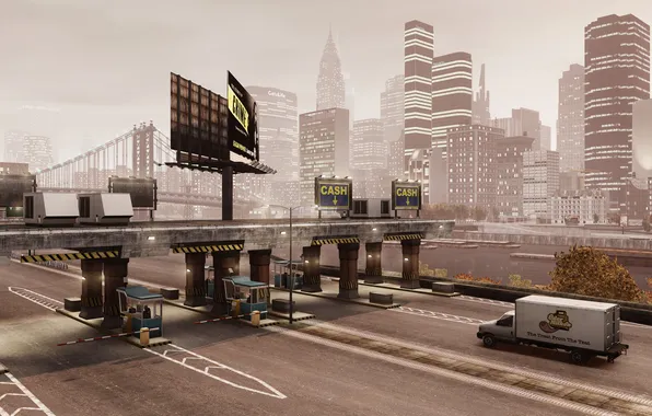 Picture the city, track, truck, new York, Grand Theft Auto IV