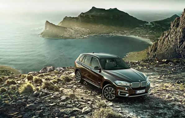 Sea, nature, Bay, BMW, cars, Bay, beauty