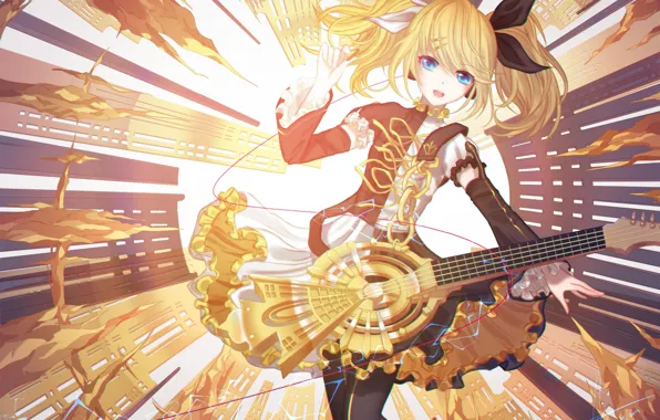 Girl, music, tenderness, Vocaloid, Vocaloid, Kagamine Rin