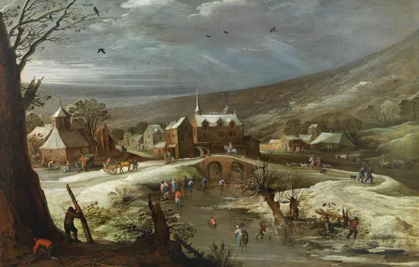 Picture, Jan Brueghel the elder, Winter Landscape
