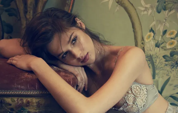 Lingerie, model, beauty, lips, Anais Pouliot