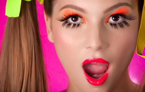 Picture eyes, look, girl, face, makeup, lips
