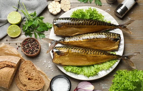 Picture fish, mackerel, smoked fish