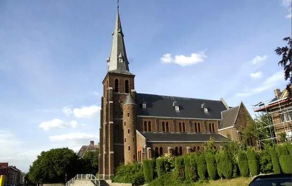 Tower, Church, Belgium, Protestants-Evangelische Kerk Land