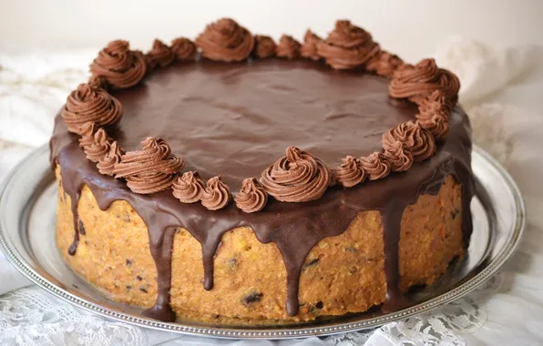 Chocolate, cake, dessert, sweet