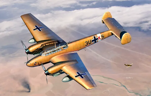 Germany, Messerschmitt, Destroyer, Bf.110E-2, Destroyer Squadron 26 "Horst Wessel", ZG26