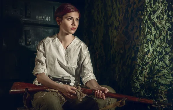 Picture girl, girl, rifle, rifle, Sergey Rehob