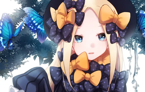Picture look, butterfly, anime, girl, fate/grand order