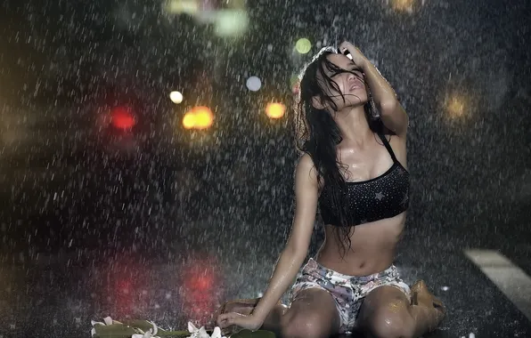 Picture girl, sexy, wet, dress, beautiful, model, asian