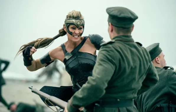 Cinema, gun, Wonder Woman, soldier, armor, weapon, fight, movie