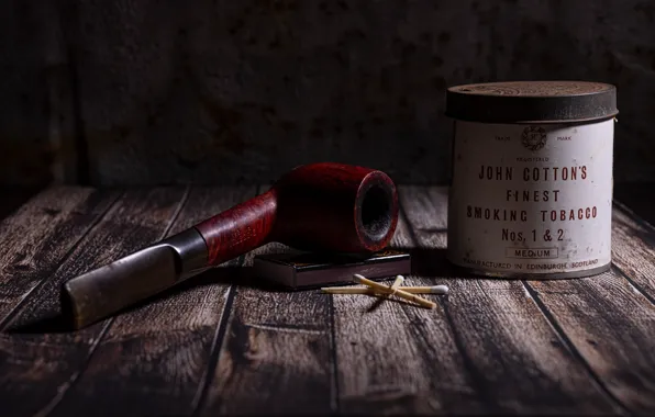 Picture Board, matches, Bank, tobacco, Smoking pipe