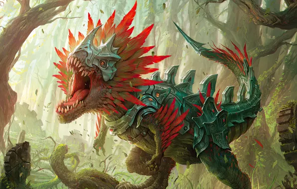 Raptor, Magic, fantasy art, The Gathering, dinosaurs