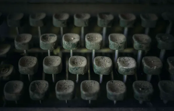 Macro, dust, keys, typewriter